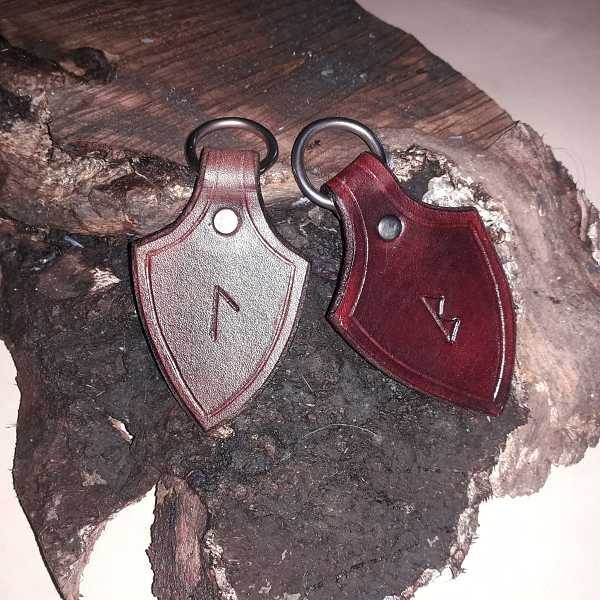 Hand Carved Leather Keychain KL01