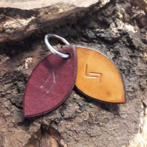 Hand Carved Leather Keychain KL03