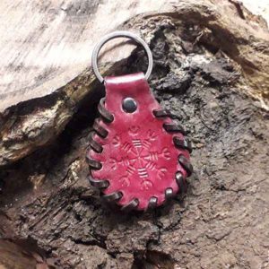 Hand Carved Leather Keychain KL06