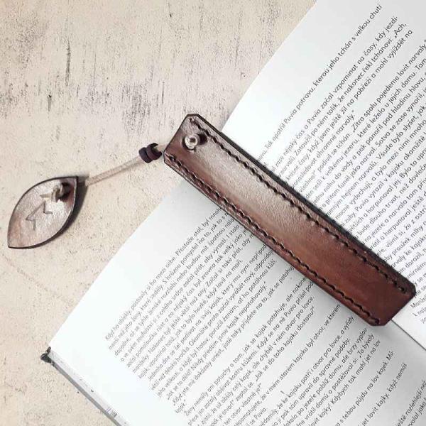 Hand carved Leather Bookmark, Runes ZA02