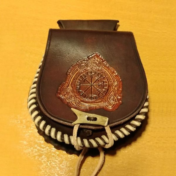 Hand made Leather bag Vegvísir LB28