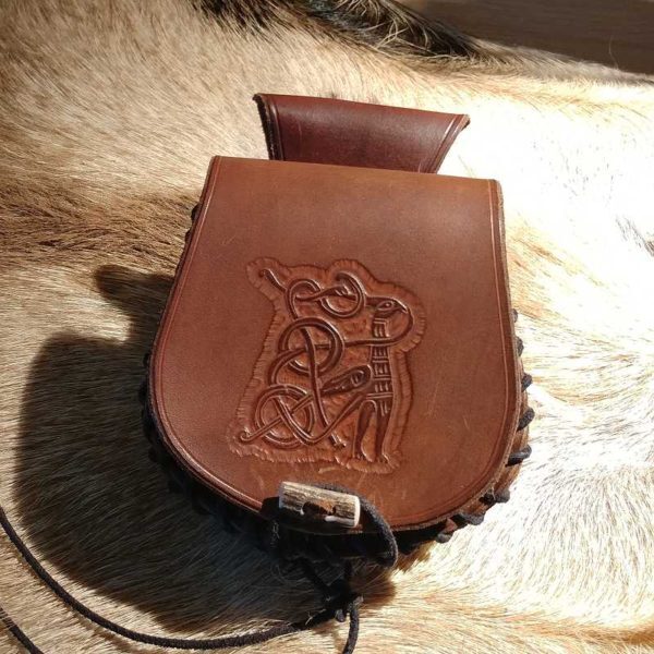 Hand made Leather bag Celtic motifLB29