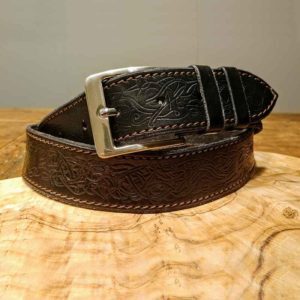 Handmade Decorated Leather Belt Urnes PA01