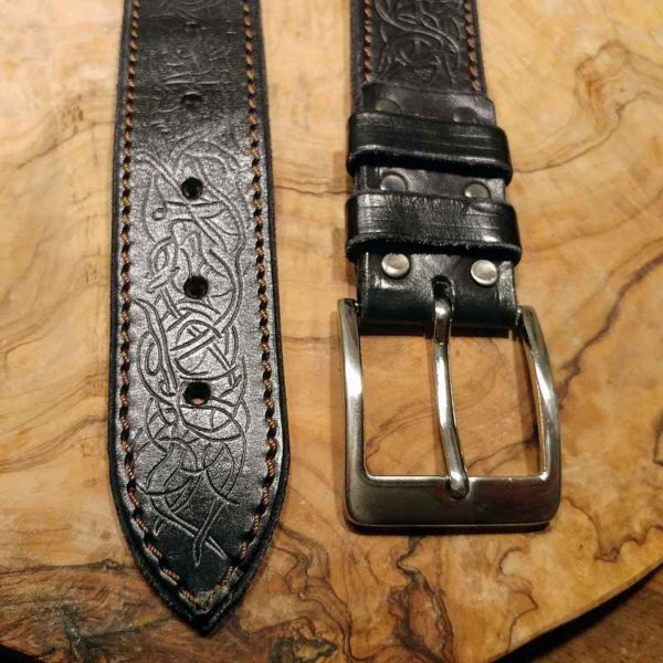 Handmade Decorated Leather Belt Urnes PA01 _2