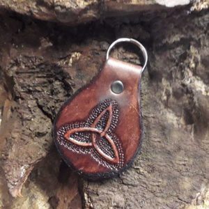 Hand Carved Leather Keychain KL09