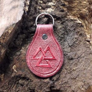 Hand Carved Leather Keychain KL10