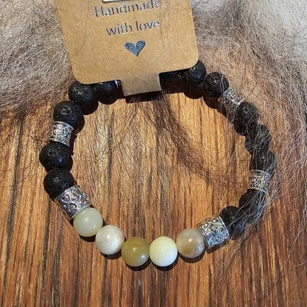 Natural Lava Rock Mixed Gemstone Beaded Bracelets 10 GUNNLAUGSSON SOUVENIRS