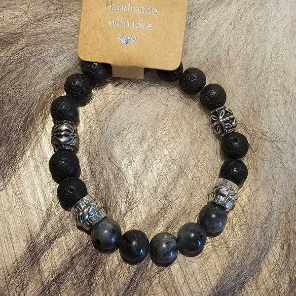 Natural Lava Rock Mixed Gemstone Beaded Bracelets 11 GUNNLAUGSSON SOUVENIRS