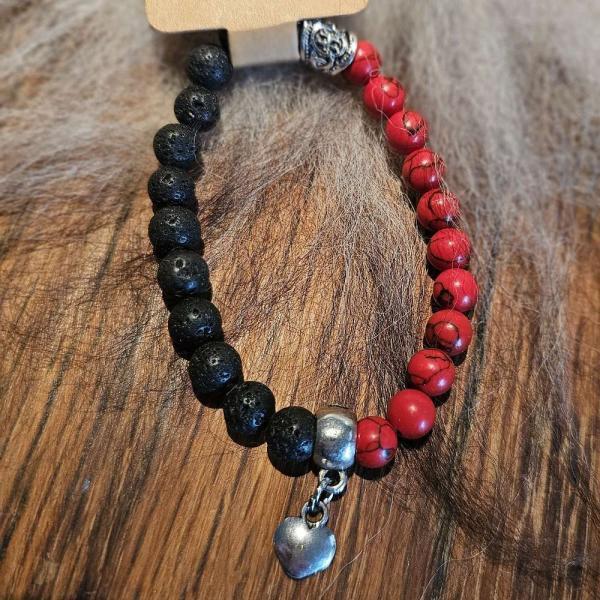 Natural Lava Rock Mixed Gemstone Beaded Bracelets 2 GUNNLAUGSSON SOUVENIRS