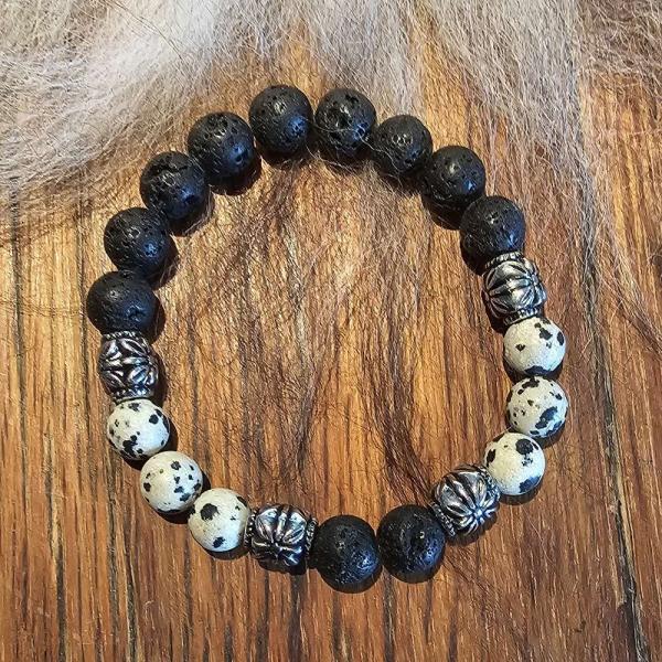 Natural Lava Rock Mixed Gemstone Beaded Bracelets 7 GUNNLAUGSSON SOUVENIRS